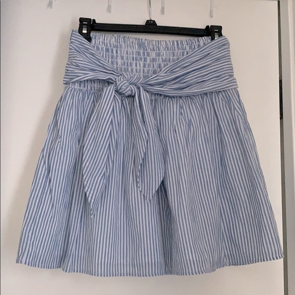 Blue and White Striped Skirt - Picture 1 of 2